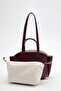 Claret Red Shopper Women's Tote Hand and Shoulder Strap Bag - 3
