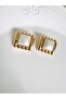 Burgundy Square Vintage Striped Earrings 3 cm - 3