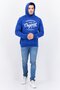 Men Hooded Graphic Print Long Sleeves Sweatshirt, Blue - 4