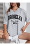 Brooklyn Printed White Oversize T-shirt - Women/Unisex - 3