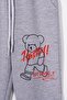 Happy Teddy Bear Printed Gray Color Boy's Tracksuit Single Bottom - 2