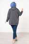Kangaroo Pocket Hijab Sweatshirt Dark Gray - 4