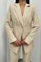 Women's Double Set Stone Detailed Pipe Leg Blazer Jacket Pants Set - 6