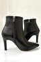 Pointed Toe Zippered Bootie Ankle-Filled Thin Heeled Boots - 7