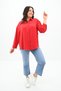 Women's Large Size Tie Detailed Shirt 1709-25