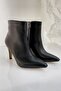 Pointed Toe Zippered Bootie Ankle-Filled Thin Heeled Boots - 5