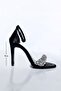 Satin Stone Detailed Single Band Evening Dress Shoes