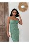 Women's Rope Strap Slit Detailed Floral Dress - 6