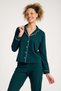 100% Cotton Dark Green Color Premium Quality Long Sleeve Women's Pajama Set