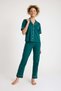 100% Cotton Green Color Premium Quality Women's Short Sleeve Pajamas Set - 5