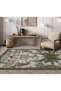 Bliss Palm and Elephants Vintage Botanical Woven Base Decorative Living Room Carpet 905 - 3