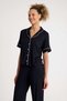 90% Cotton 10% Elestan Black Color Premium Quality Women's Short Sleeve Pajamas Set - 6