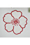 Flower Shaped Embroidered Decorative Fabric Cocktail Napkin 1 Piece Pink - 2