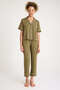 90% Cotton 10% Lycra Fat Green Color Premium Quality Women's Short Sleeve Pajamas Set - 3