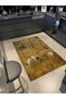 Semih Collection Yellow Themed Reed Storks Patterned Woven Base Modern Decorative Carpet 49 - 2