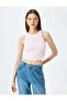 Halter Neck Ribbed Slim Fit Crop Women's Tank Top - 3