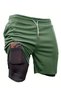 Men's Quick Dry Zippered Training Astroturf Fitness Short Leggings Sports Shorts - 2