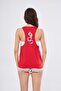 Sports Tank Top Dragon Printed Red Color Cappa Fabric