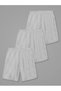 3-Piece Gray Color Comfortable Fit Soft Fabric Summer Shorts with Elastic Waist Pockets - 2