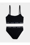 Women's Corded Fabric Rope Strap Bustier and Panties Set of 2 - 4