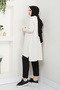 Women's Mercerized Knitwear Sweater Tunic Cream - 7