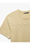 Short Sleeve Stitching Detail Cotton Crew Neck Slim Fit T-Shirt - 3