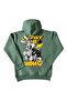 Unisex Regular Fit Cotton Soft Textured Fleece Patterned Hooded Sweatshirt