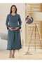 Women's Smoked Special Design Cotton Combed Maternity Maternity Nightgown - 3