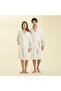 Derin Bamboo Unisex Bathrobe ECRU/MARINE BLUE