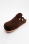 Gons Brown Suede Leather Women's Slippers - 4