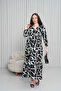 Women's Shirt Collar Buttoned Long Woven Dress - 2