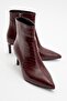 Noya Burgundy Print Pointed Toe Women's Thin Heeled Boots