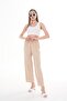 Women's Rope Detailed Sofia Linen Trousers 250008   - - 4