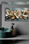 Gold Leaf Cream Flowers One Piece Canvas - Canvas Painting