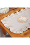 Linen Cream Ruffle Runner Tablecloth - 2