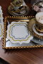 Ecru Gold and Silver Detailed Presentation Napkin Coffee Side Cocktail Napkin (6 Pcs) - 4