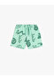 Cotton Tie Waist Patterned Shorts