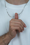 Cube Triangle Model Steel Men's Necklace and Bracelet Set Eck38S - 5