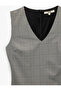 Sleeveless V Neck Pleated Mini Pleated Gilet Dress with Belt - 5