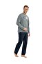 18828 Men's Anthracite Melange Long Sleeve Round Neck Combed Single Jersey Pajamas Suit - 2