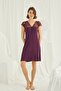 Women's Burgundy Short Sleeve Nightgown 19229 - 2