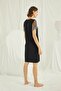 Brode Lace Nightgown with Slit and Collar Detail - 5