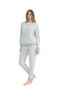 U.S. Polo Assn. 17082 Women's Gray Melange Long Sleeve Round Neck Pajama Set - 2