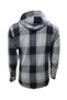 R00644 Men's Lumberjack Shirt - Hooded, Buttoned, Plaid Print, Large Checked - Navy Blue m - 2