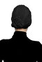 Crystal Fan Stone Embroidered Double-Sided Lined Black Ready-To-Wear Turban Hijab Evening Dress Bonnet - 7