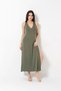Women's Khaki Chest and Back Decorated Brode Lace Slit Nightdress 18485 - 2