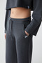 Klios women's wide leg high waist slim anthracite tracksuit set - 3