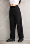 Women's Black Pocketed Hook-and-Loop Closure Wide-Leg Woven Premium Comfortable Palazzo Pants - 5