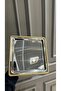 6 Pieces Gold Twisted Silver Color Square Coffee Presentation Tray