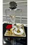 6 Pieces Gold Twisted Silver Color Square Coffee Presentation Tray - 4